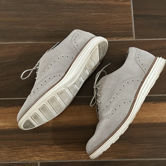 Cole Haan Suede Grand Wingtip II Lace Up Loafer - Picture 3 of 7